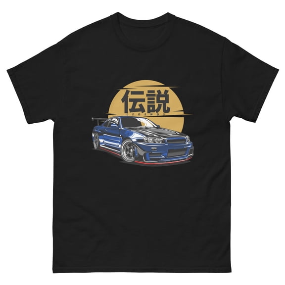 GTR Legend, Skyline japan import, drift king T-shirt (Black, S)