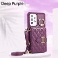 thumbnail image 2 of for Samsung Galaxy A53 5G Detachable Shoulder Strap Wallet Case, with Card Slots & 360-degree Rotation Stand Ring Flip Premium PU Leather Protective Cover Lanyard for Women Girls, Deeppurple, 2 of 11