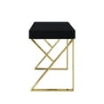 thumbnail image 6 of Tripp Black/Gold Desk - 2 Drawers, High Gloss Finish, Polished Stainless Steel Base, 6 of 9