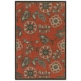 thumbnail image 1 of Trans-Ocean Imports RVI69763024 6 ft. 6 in. x 9 ft. 3 in. Liora Manne Riviera Floral Vine Indoor & Outdoor Rug Wilton Woven Rectangular Rug - Red, 1 of 1