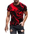 thumbnail image 2 of Qertyioot Homme Été Col Rond Imprimé Casual Manches Courtes Col Rond Top/Shirt Léger Refroidissement Tee, 2 of 5