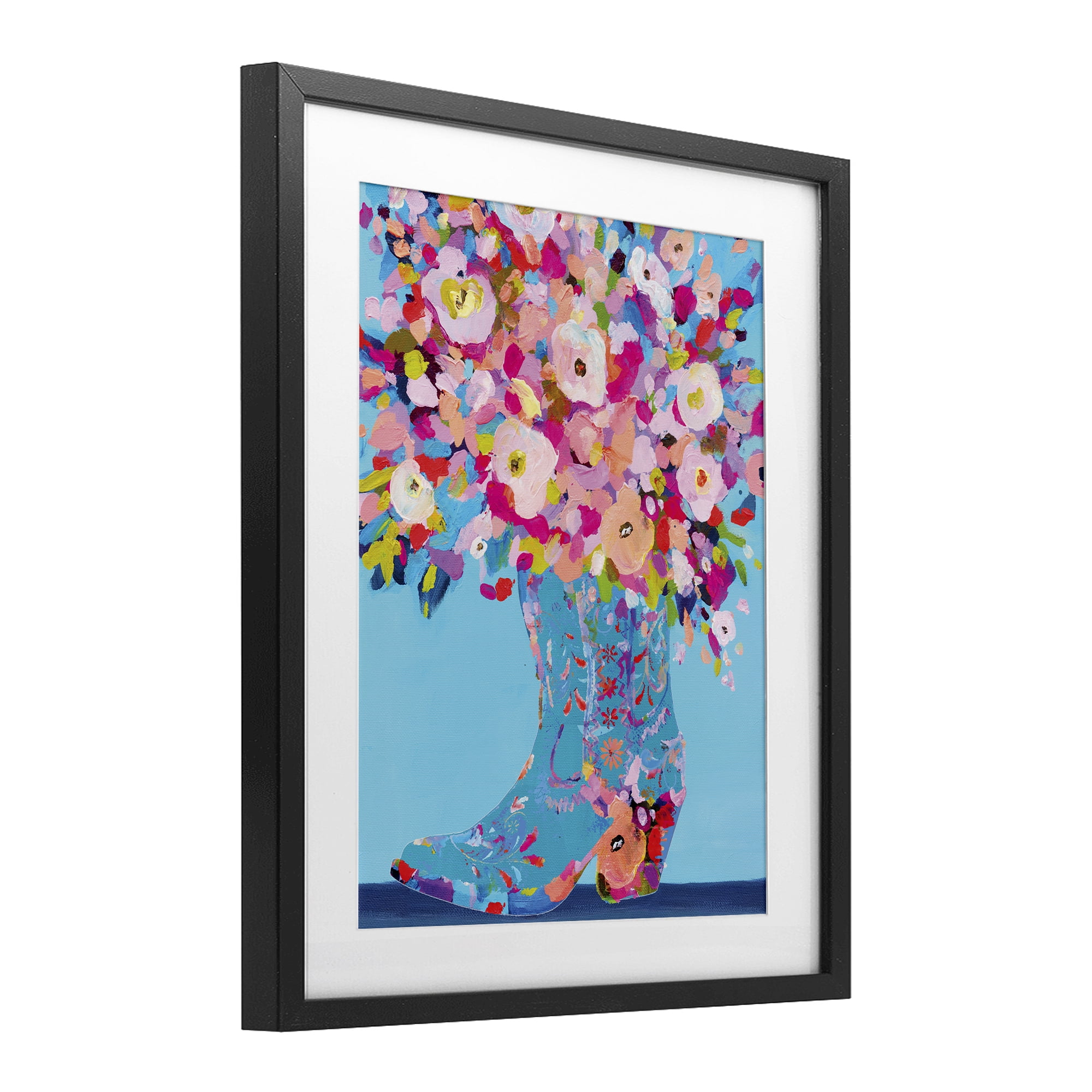 Stupell Industries Cowgirl Dabs of Color Black Framed Print Under Glass, design by Kamdon Kreations