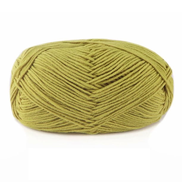 Yuarrent Hilo de ganchillo, hilo de tejer multicolor, artesanías para ropa de bebé, juego de madejas de hilos flexibles, artes de 4 capas para Artesanía 01cúrcuma