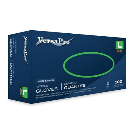 

VersaPro 730 Nitrile Gloves Powder Free Food Grade Multi-purpose Large (Box of 100)