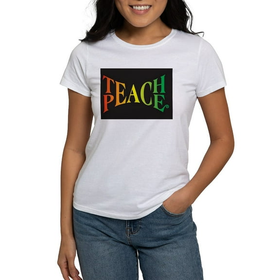 CafePress - Teach Peace Women's T Shirt - Women's Classic T-Shirt