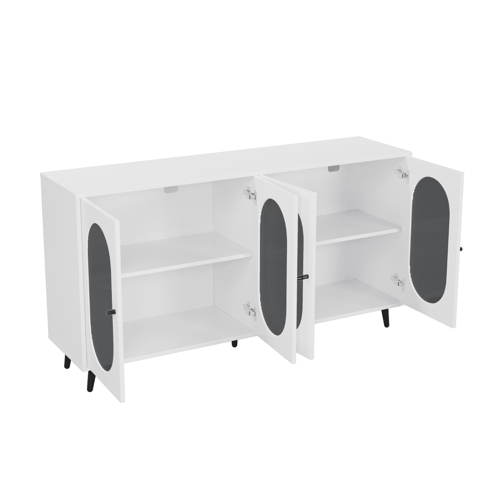 Homy Casa Modern Storage Cabinet, Accent Credenza for Living Room, Kitchen, Dining Room, White