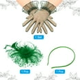 thumbnail image 3 of Uxcell Fascinators Hat Clip Set with Hair Clip and Short Floral Lace Gloves Tea Party Face Veil Hat Vintage Headwear Green, 3 of 7