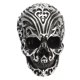 thumbnail image 1 of 1 pieza de decoración de calavera tallada con nubes auspiciosas, decoración de calavera de resina, artesanía de cabeza de calavera, adorno para Halloween, fiesta, hogar (plata y negro), 1 of 7
