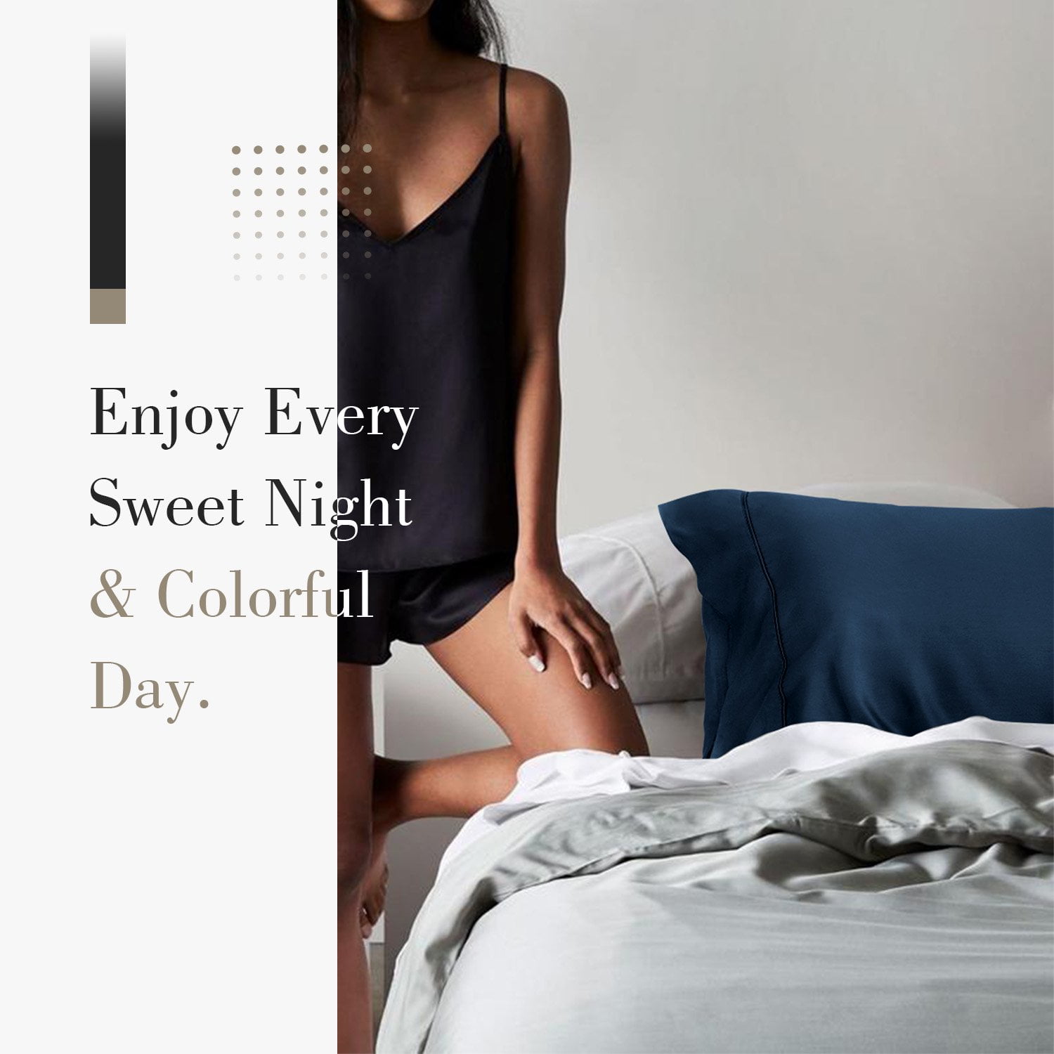 SORMAG Bamboo Cooling Pillowcases Queen Pillow Cases Set of 2 Pack,20x30 inches, Navy Blue