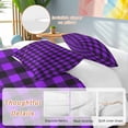 thumbnail image 2 of 3 Piece Black Purple Plaid Duvet Cover Set Twin Size, Microfiber Comforter/Quilt Cover with Corner Ties and 2 Pillowcases, Farmhouse Simple Buffalo Checked All Season Soft Bedding with Zipper Closure, 2 of 8