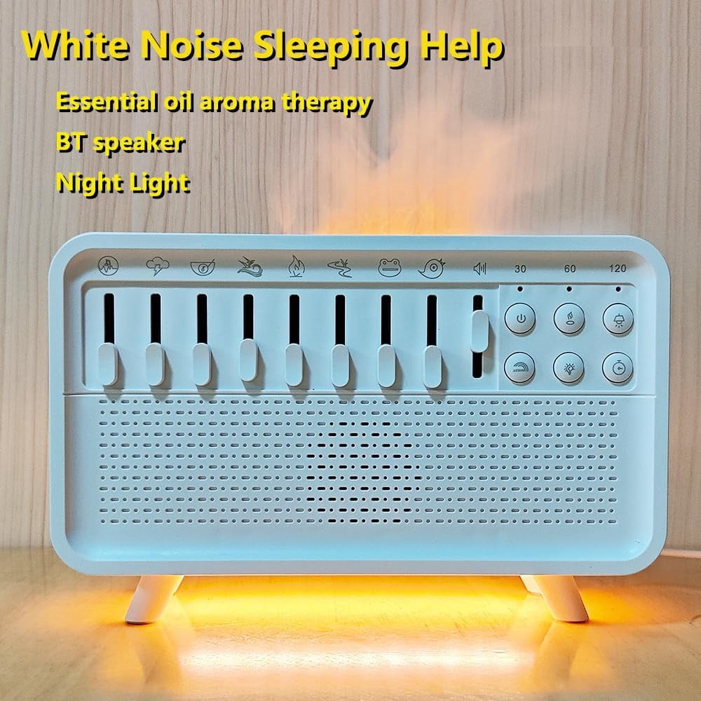 DreamMix Pro – White Noise Sound Machine with Scented Mist & Night Light, Aromatherapy Humidifier with 8 Ambient Sounds for Sleep,Meditation,Yoga