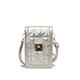 thumbnail image 1 of Mini bolso acolchado para teléfono, pequeño bolso cruzado con cierre de cerradura para mujer para viajes al aire libre, 1 of 4
