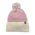 thumbnail image 4 of Empire Cove Winter Ribbed Knit Beanie with Faux Fur Pom Pom Hats Gifts for Her, 4 of 5