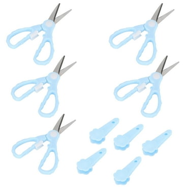 Ideal for Sewing, Plastic Handles 5-Pack Compact Safety Scissors