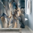 thumbnail image 3 of Baocicoo Blue Gold Marble Shower Curtain Gradient Print Blue Abstract Modern Shower Curtains for Bathroom Cubicle Bathtub Decor Fabric Durable Waterproof Shower Curtain with Hooks 72x84 Inches, 3 of 6