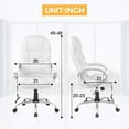 thumbnail image 6 of BestOffice Ergonomic Office Chair, Lumbar Support, Rolling Swivel for Women, Men(White), 6 of 6