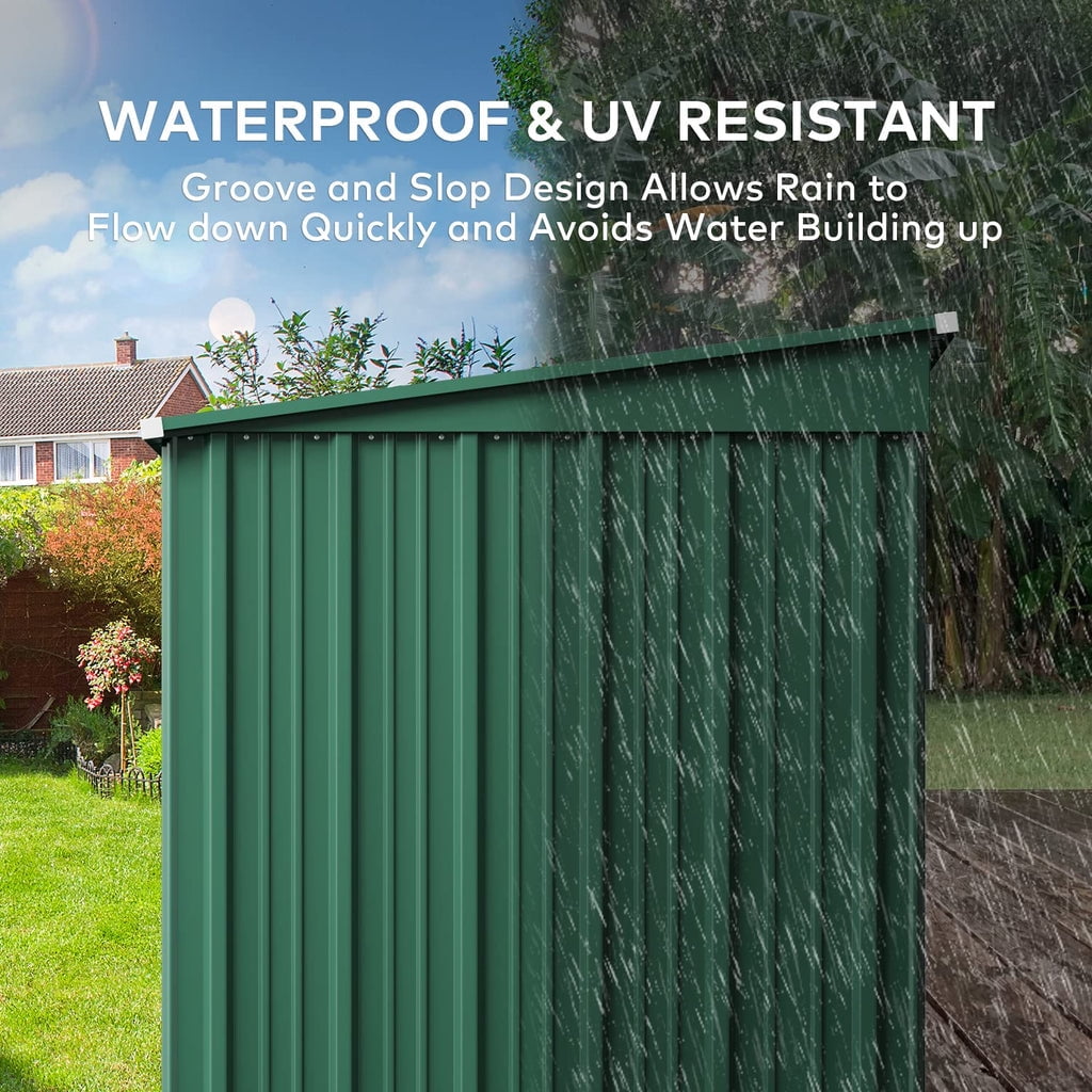 6x4 ft Outdoor Storage Shed on Sale, Sheds & Outdoor Storage with Lockable Doors, Metal Garden Shed by Durable Galvanized Steel for Patio, Lawn, Green