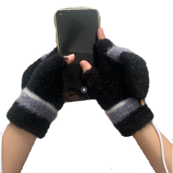 MANNYA Half-Finger Heated Gloves USB Heated Gloves Winter Warm Heating Gloves Warmer