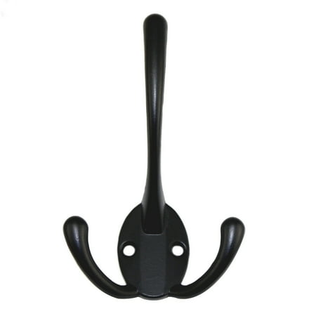 

Hxdcxing Command Hookshooks 2Pcs Double Hangers Black Towel Hook for Bathroom Clothes Coat Hook Bedroom (Black One Size)