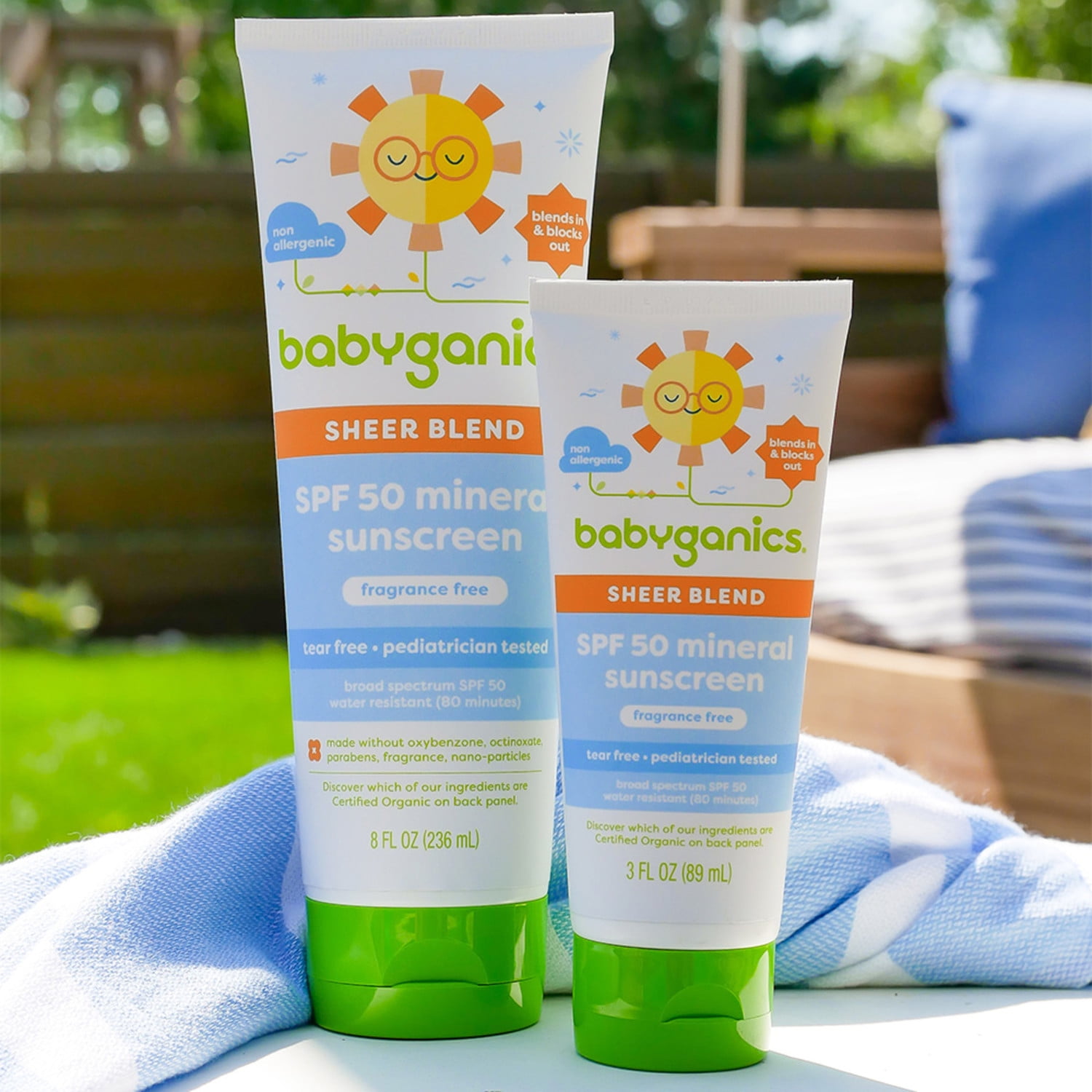 Babyganics Sheer Blend, SPF 50 Mineral Sunscreen Lotion, Fragrance Free, 1.7 oz