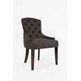 thumbnail image 3 of Benzara Button Tufted Fabric Upholstered Accent Chair In Wood-Color:Gray And Brown, 3 of 3
