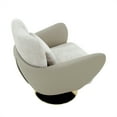 thumbnail image 5 of Pasargad Home Noho Collection Beige Swivel Lounge Chair in Fabric with Pillow- For all age Group, 5 of 8