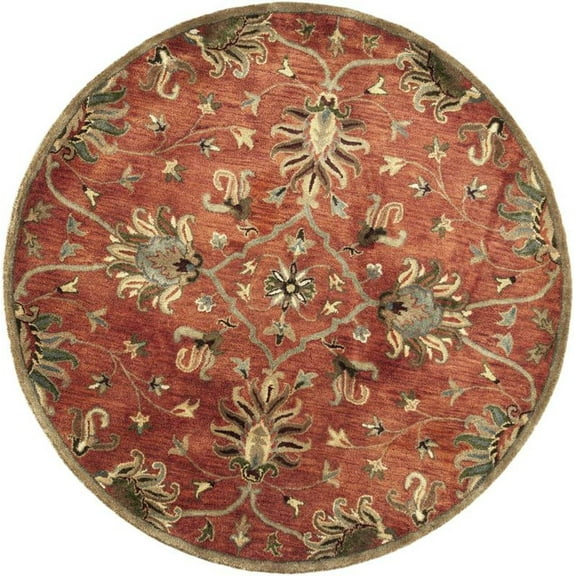 9'x13' Sienna Orange Hand Tufted Traditional Floral Allover Indoor Area Rug
