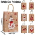 thumbnail image 2 of 24 Pack Kraft Paper Christmas Gift Bags, Christmas Gift Bags, Christmas Gift Bags, Reusable Christmas Gift Bags, Christmas Paper Bags with Handles, 2 of 5
