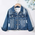 thumbnail image 7 of HUAXUN-Girls' Stylish Distressed Denim Jacket - Distressed Denim Jacket for Girls, Notched Collar Coat with Ripped Design, Fashion Jean Jacket for Preteens & Teens, Casual Outerwear(Blue,10Y), 7 of 7