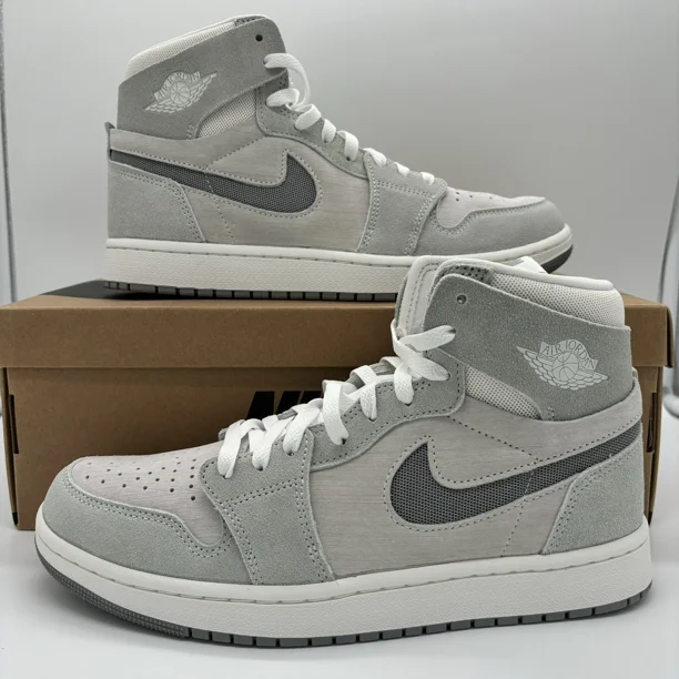 Ni - ke Ni - ke Air Jordan 1 Zoom Air CMFT 2 Shoes Particle Gray White DV1307-101 Mens NEW