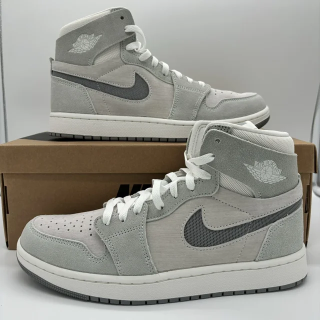 Ni - ke Ni - ke Air Jordan 1 Zoom Air CMFT 2 Shoes Particle Gray White DV1307-101 Mens NEW