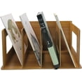 thumbnail image 1 of MIAO YUAN Desktop DIY Storage Bookshelf, Wooden CD Album Record Collection Rack, 4 Compartments Magazine Rack Folder Organizer, Book Shelf for Office Study Home, 1 of 7