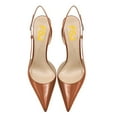 thumbnail image 5 of FSJ Women Slip on Pointy Toe D'orsay Pumps Slingback Backstrap High Stiletto Heels Adjustable Buckle Fashion Dress Shoes Size 13 Brown, 5 of 5