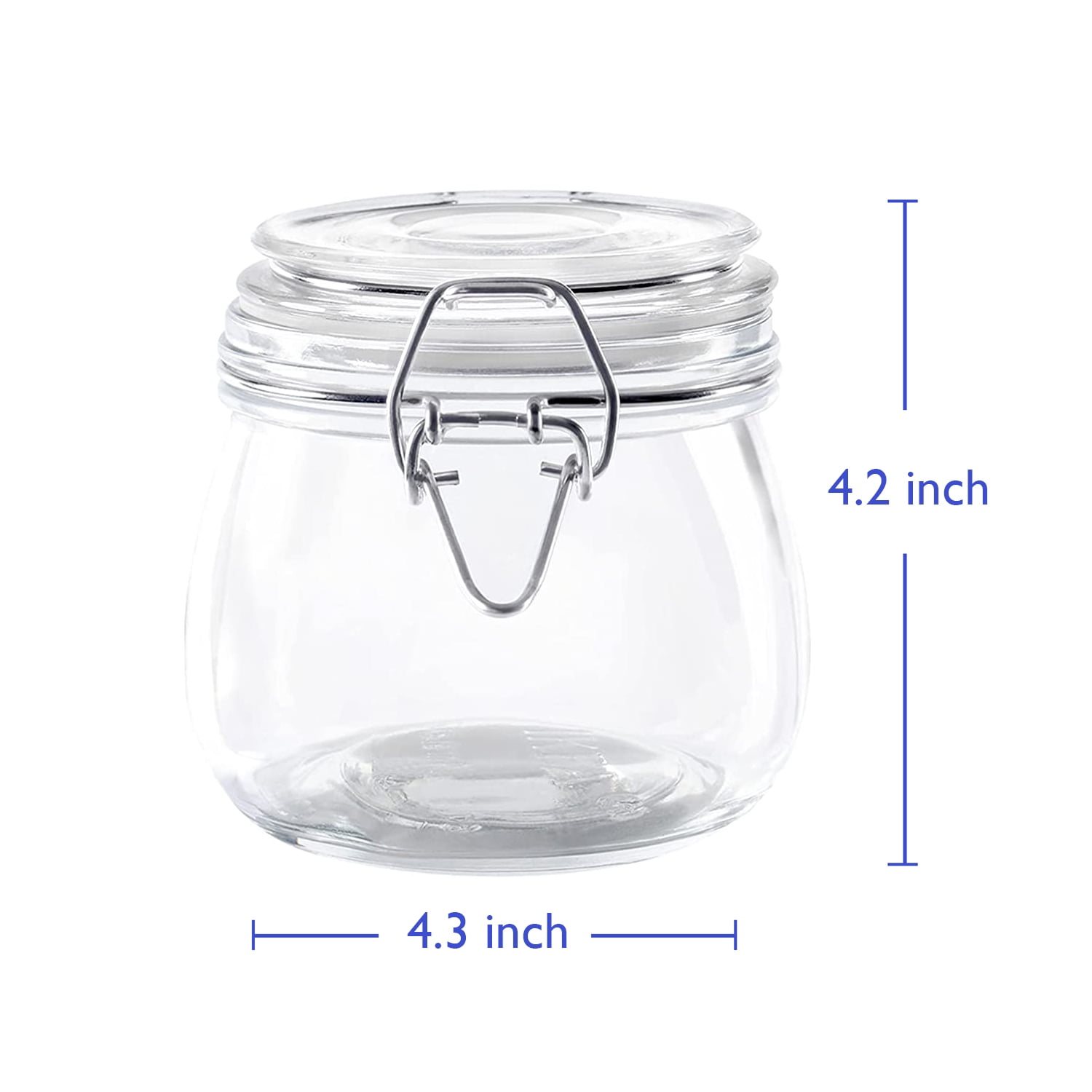 VITEVER [ Taller ] Glass Jars with Airtight Lid, 92oz/34oz Large Food  Storage Jars, 4 Pack Wide Mouth Jars for Kitchen Pantry Spaghetti, Square  Mason
