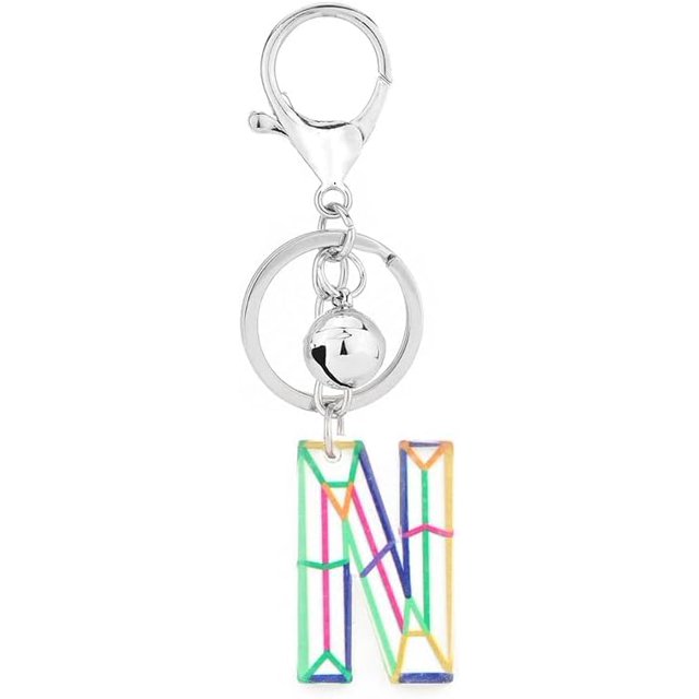 Letter Keychain,26 Letters A-Z Decorative Letter Keychain,Name Keychain for Women Girls Men Teenager Gift