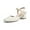 white, variant on Women's Slingback Chunky Low Heels Closed Square Toe Heel Wedding Party Dress Pumps Shoes