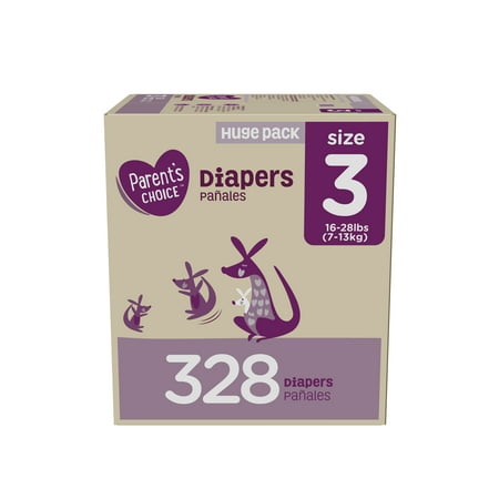 Parent's Choice Diapers, Size 3, 328 Diapers (Mega