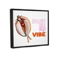 thumbnail image 2 of Stupell Industries Donut Kill My Vibe Relaxing Pool Float Girl Graphic Art Jet Black Floating Framed Canvas Print Wall Art, Design by Amelia Noyes, 2 of 5