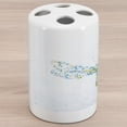 thumbnail image 1 of Dragonfly Ceramic Toothbrush Holder, Macro Futuristic Digital Winged Bug Made Spots and Dots Insect, Decorative Versatile Countertop for Bathroom, 4.5" X 2.7", Blue Green, by Ambesonne, 1 of 4