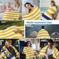 thumbnail image 5 of Yellow Striped Cooling Blanket, Lightweight Breathable Summer Throw Blanket with Double Sided Cold Effect,Navy Blue Nautical Anchor Geometric Picnic Beach Blankets Bed Sheet for Hot Sleepers 60"x80", 5 of 8