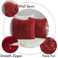 thumbnail image 2 of TETOU 18"x18"Set of 2 Christmas Pillow Covers,Xmas Soft Faux Fur Plush Couch Cushion for Sofa Bedroom Living Room Home Farmhouse Winter Christmas Decor (Red), 2 of 8