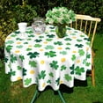 thumbnail image 3 of St. Patrick''s Day Round Tablecloth 60 inch Watercolor Shamrock Washable Table Cover Holiday St Patrick''s Day Decorations for Home, Dinner, Party, 3 of 5