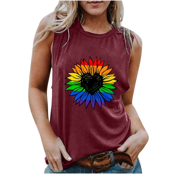 Chaleco estampado para mujer del Día de la Independencia, blusa de verano para niñas adultas Pompotops FGAJ13519