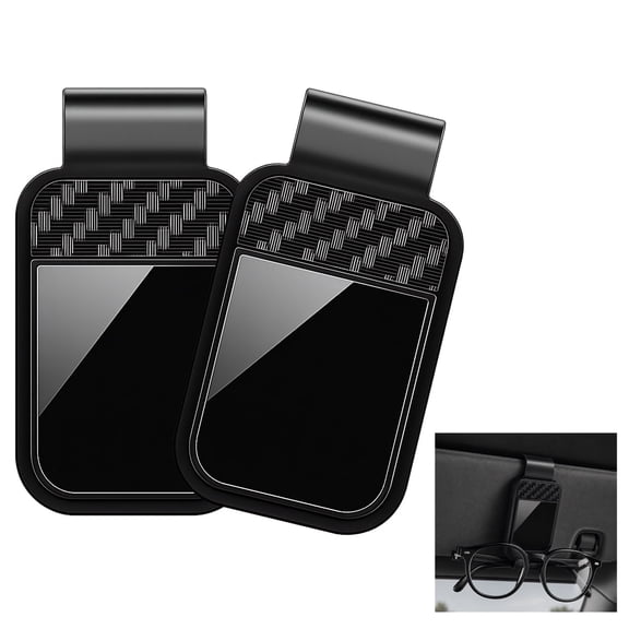 UHIAGREE Sunglass Holder for Car,2-pack Eyeglass Holder,Universal Car Accessories,Black