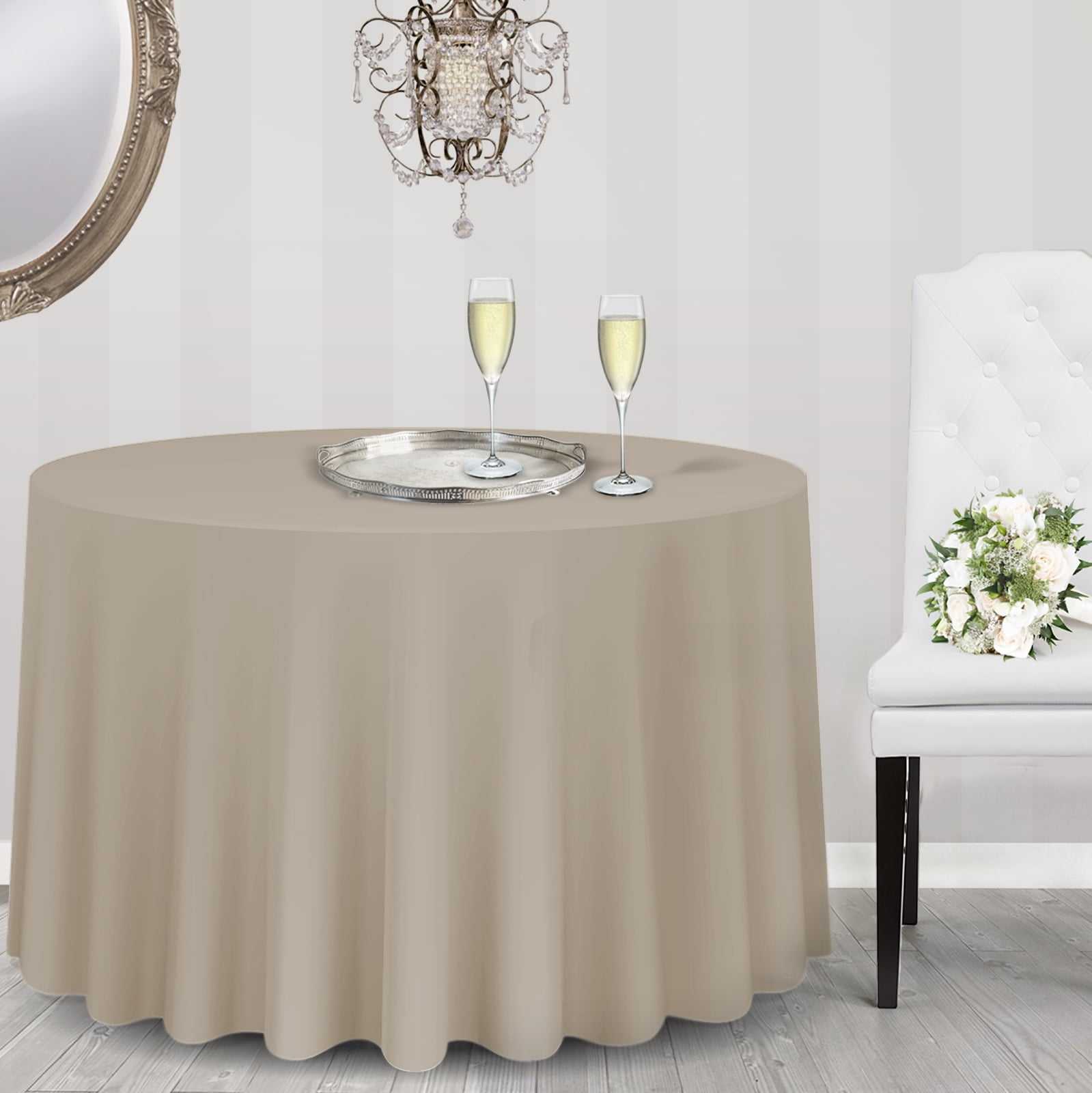 Lann S Linens 108 Round Premium Tablecloth For Wedding Banquet Lann S Linens 108 Round Premium Tablecloth For Wedding Banquet Restaurant Polyester Fabric Table Cloth Clay Com