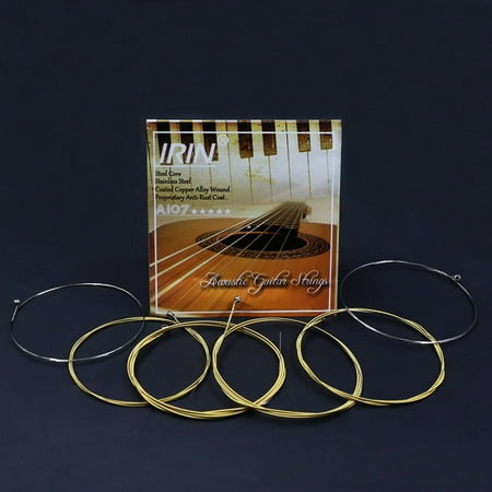 Acoustic Folk Guitar Strings Replacement Full Set 6pcs(.011-.052) Steel Core Copper Alloy Wound with End Ball Medium