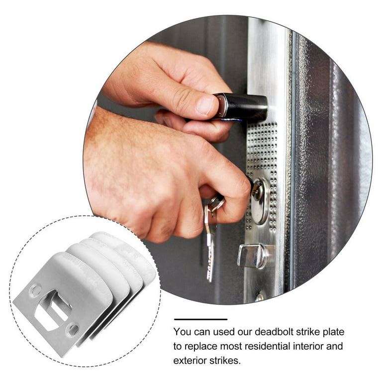 2pcs Deadbolt Strike Plate 1 5 8 Inch Front Door Reinforcement