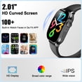 thumbnail image 3 of Cillso Smart Watch fits for Android and iPhone, 2.01"AMOLED Screen, Smart Watch for Men Women, Bluetooth Answer/Calls, Fitness Tracker, IP68 Waterproof, 110+ Sport Modes, Black, 3 of 9