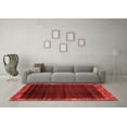 thumbnail image 3 of Ahgly Company Machine Washable Indoor Rectangle Abstract Red Modern Area Rugs, 8' x 12', 3 of 4