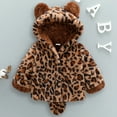 thumbnail image 3 of URMAGIC Baby Toddler Bear Ear Shape Fleece Jackets Faux Fur Long Sleeve Fuzzy Warm Coats Outwear, 3 of 7